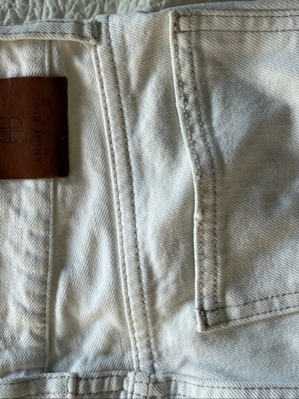 Anine Bing Sonya Jean Off White Size 25 - Picture 5 of 7
